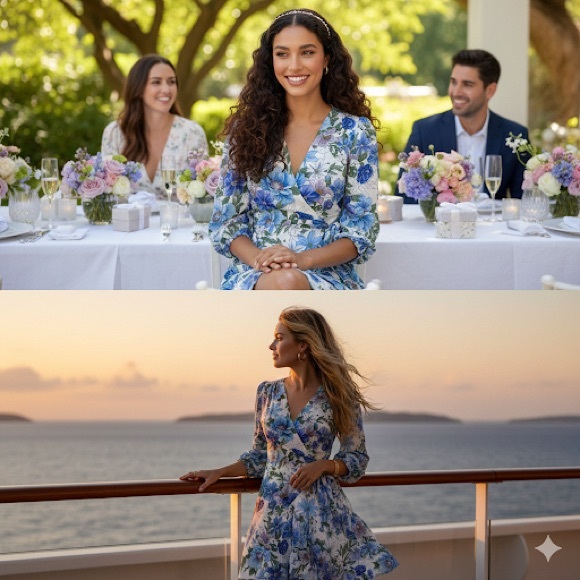 Yumi Kim Kiera Love Wins Silk Floral Wrap Cottagecore Vacation Mini Dress Size S - Picture 3 of 12